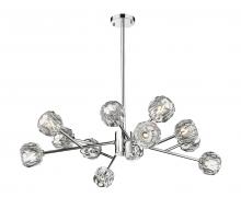 Bethel International YS92C36CH - 12-Light Chrome Chandelier With Clear Crystal Shades